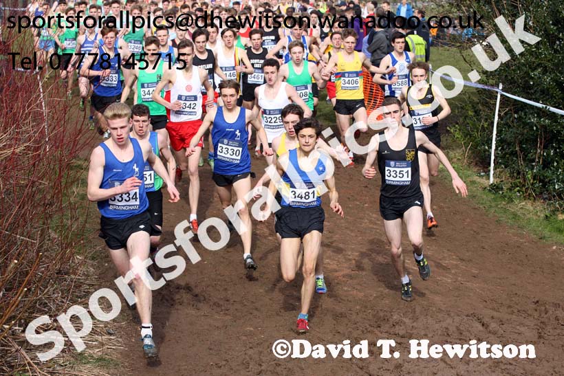 Mens under-17s 2016 Inter Counties Cross Country Champs. and Cross Challenge Final, Cofton Park, Birmingham. Photo: David T. Hewitson/Sports for All Pics